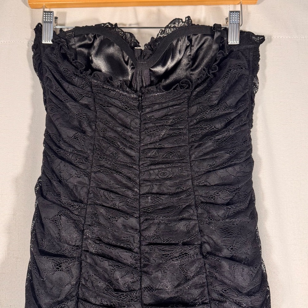 Bebe Y2K Black Lace Strapless Mini Dress - Picture 6 of 8
